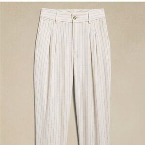 Banana Republic Men's Pinstriped Cream Pants